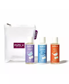 Set de soins pour les cheveux et la peau Mini-U : Shampooing Crème de miel 100ml + Après-shampooing Crème de miel 100ml + Crème lavante pour le corps et les cheveux Tropical Berries 100ml