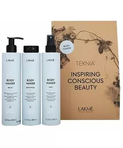 Lakme Tkn Retail Pack Body Maker: Shampoo 300 ml + Balsam 300 ml + Nebel 300 ml