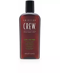 American Crew 3in1 Tea Tree shampooing, après-shampooing et gel douche 100ml