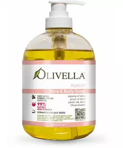 Olivella Savon pour le visage et le corps à l'abricot 500ml