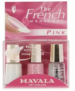 Mavala French Manicure Set Rosa: Weiß 5ml + Riga 5ml + Minute Quick Finish 5ml