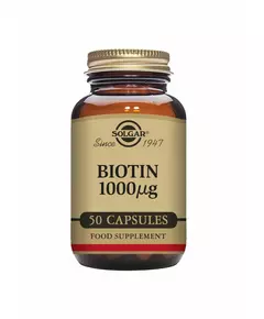 Solgar Biotin 1000 mcg 50 comprimés.