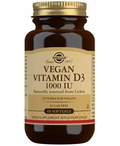 Solgar Veganes Vitamin D3 1000 IU 60 Kapseln.