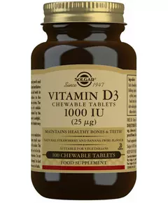 Solgar Vitamine D3 1000 IU (25 mcg) comprimés à croquer 100 pcs.