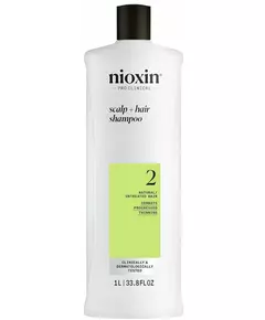 Nioxin System 2 Shampooing pour cheveux naturels fortement affaiblis 1000 ml