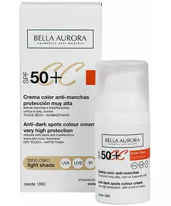 Bella Aurora CC-Creme gegen Pickel SPF50+ heller Farbton