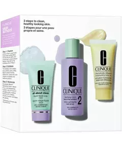 Clinique 3 Step System Set für trockene Haut und Mischhaut (3 Produkte)