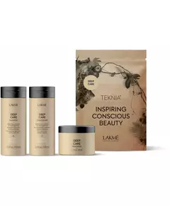 Lakme Teknia travel pack Deep Care : Shampooing 100 ml, Après-shampooing 100 ml, Traitement 50 ml