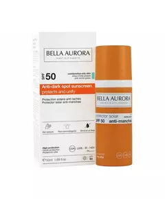 Bella Aurora Anti-Dark Spots gelartige schützende Gesichtscreme mit Sonnenschutz für Mischhaut/fettige Haut, LSF 50+, 50 ml