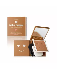 Benefit Hello Happy Velvet Mattes Finish Kompakt-Foundation 11 Dunkel Neutral, 7 g