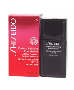 Shiseido Perfect Refining Feuchtigkeitsspendend Flüssige Grundierung D10 Goldbraun SPF 15, 30 ml