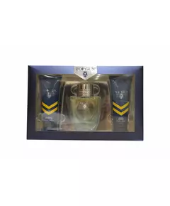 Set Top Gun: Rivet Eau De Toilette For Men 100 ml + Rivet Hydrating Body Wash Body & Hair 100 ml + Rivet Hydrating After-Shave Balm, 100 ml