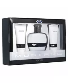 Set Ford: Mustang White Eau De Toilette For Men 100 ml + Mustang White After-Shave Balm 100 ml + Mustang White Body Wash For Hair & Body, 100 ml