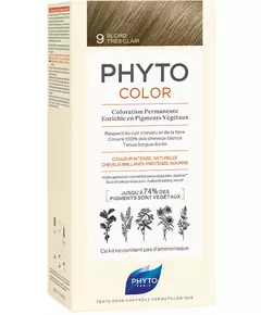 Phyto Color Teinture permanente pour cheveux 9 Very Light Blonde, 50 ml