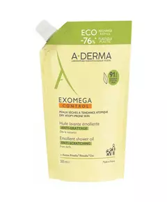 A-Derma Exomega Control Emolliens Duschöl Für sehr trockene bis atopische empfindliche Haut 500 ml Nachfüllen, 500 ml