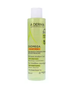 A-Derma Exomega Control Anti-Scratching & Soothing Reinigungsgel Für Haar & Körper, 200 ml