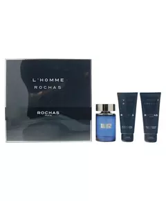 Set Rochas: L'Homme Rochas Eau De Toilette For Men 100 ml + L'Homme Rochas Hydrating Shower Gel All Skin Types 100 ml + L'Homme Rochas Hydrating After-Shave Balm, 100 ml