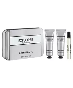 Set Montblanc: Explorer Platinum Eau De Parfum For Men 7.5 ml + Explorer Platinum Hydrating Cream For Face 30 ml + Explorer Platinum Hydrating Shower Gel All Skin Types, 7,5 ml