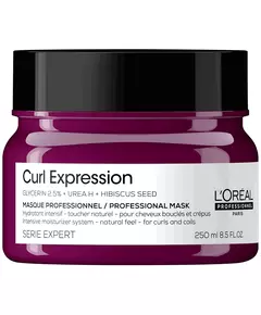 L'Oreal Professionnel Serie Expert Curl Expression Glycerin 2 5% + Harnstoff H + Hibiskussamen Haarbehandlungs-Crememaske Intensive Feuchtigkeitspflege, 250 ml
