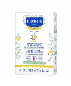 Mustela Cold Cream Natural Beeswax Sanfte Reinigung Seifenstück, 100 g