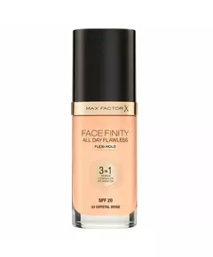 Max Factor Facefinity All Day Flawless Vegan Matt Primer Concealer und Foundation 3-in-1 33 Kristallbeige SPF 20, 30 ml