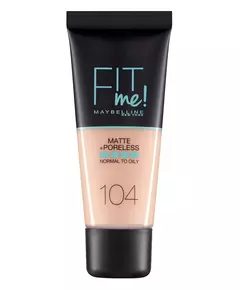 Maybelline Fit Me Matte + Poreless Flüssige Grundierung 104 Weiches Elfenbein, 30 ml