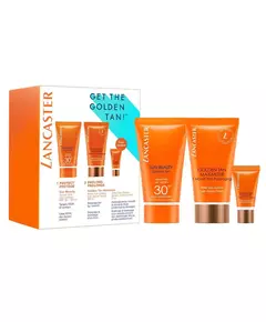 Get The Golden Tan! Set Lancaster: Golden Tan Maximizer Buriti Oil Anti-Wrinkle After-Sun Serum 3 ml + Golden Tan Maximizer Hydrating & Soothing After-Sun Lotion 15 ml + Sun Beauty UV Protection Sunscreen Lotion SPF 30, 3 ml