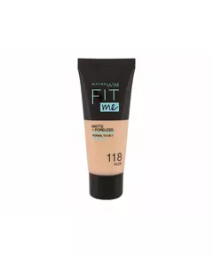 Maybelline Fit Me Matte + Poreless Flüssige Grundierung 118 Nackt, 30 ml