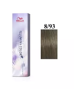 Wella Professionals Illumina Color Me+ Teinture permanente pour cheveux 8/93 Light Blonde Golden Blue, 60 ml