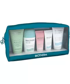 Set Biotherm: Biotherm Hydrating Body Milk 50 ml + Biosource Eliminates Impurities Cleansing Foam 50 ml + Deo Pure Soothing Deodorant Roll-On For Women 50 ml + Biomains Hydrating Hand Cream Jasmine 20 ml + Aquasource Cica Nutri Soothing Cream For