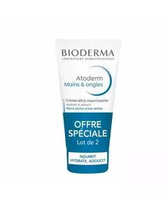 Coffret de crèmes pour les mains Bioderma Atoderm, 2 × 50 ml