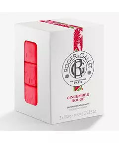 Set Trio Roger & Gallet Gingembre Rouge Pain de savon, 3 pièces