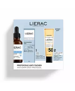 Set Lierac: Protocole Anti-Dark Spots Serum For Face 30 ml + Sunissime The Sun Velvety Fluid For Face SPF50+, 30 ml