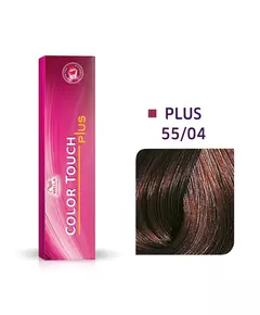 Wella Professionals Color Touch Plus Ammoniakfrei Semi-permanente Haarfarbe 55/04 Intense Light Natural Red Brown, 60 ml