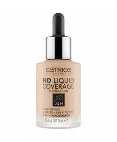 Fond de teint liquide matifiant Catrice HD Vegan 036 Hazelnut, 30 ml