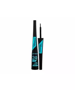 Catrice 24h Brush Liner Wasserdicht Bürste Matt Flüssiger Eyeliner 010 Ultra Black, 3 ml