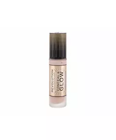 Makeup Revolution Conceal & Glow Illuminant Fond de teint crème F2, 23 ml