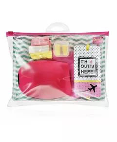 Inflight Essential Kit Set Beauty Junky: Beauty Junky Hair Elastic 3 pcs + Beauty Junky Foam Earplugs + Beauty Junky Luggage Tag Metal Keyring + Beauty Junky Textile Socks For Women + Beauty Junky Sleep Mask Universal, 3 Stück
