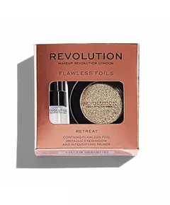 Set Makeup Revolution: Flawless Foils Vegan Eyeshadow Primer 2 ml + Flawless Foils Vegan Eyeshadow Palette Retreat, 2 ml