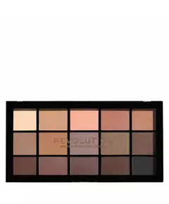 Makeup Revolution Reloaded Palette Palette pour les yeux Mattes de base, 15 × 1,1 g