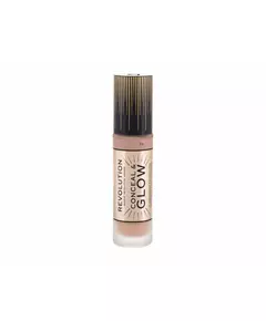 Makeup Revolution Conceal & Glow Illuminant Fond de teint crème F5, 23 ml