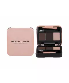 Ensemble Makeup Revolution Brow Sculpt Palette à sourcils Marron foncé, 2,2 g