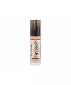 Makeup Revolution Conceal & Glow Illuminant Fond de teint crème F3, 23 ml