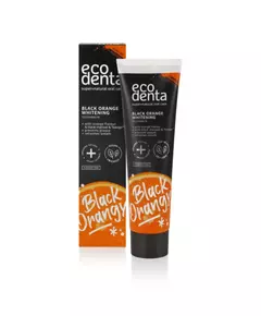 Zahnaufhellende Zahnpasta Ecodenta Black Orange Whitening mit Orangengeschmack, 100 ml