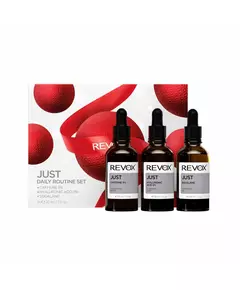 Daily Routine Set Revox B77: Just Caffeine 5% Anti-Dark Circles Day Eye Serum 30 ml + Just Hyaluronic Acid 5% Hydrating Fluid For Face 30 ml + Just Squalane Nourishing Oil For Face, 30 ml