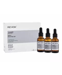 Daily Routine Set Revox B77: Just Squalane Nourishing Oil For Face 30 ml + Just Caffeine 5% Anti-Dark Circles Day Eye Serum 30 ml + Just Hyaluronic Acid 5% Hydrating Fluid For Face, 30 ml