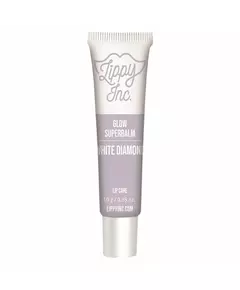 Lippy Inc. Glow Superbalm White Diamond Finition brillante Baume à lèvres, 10 g