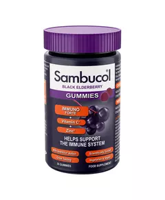 Sambucol Immuno Forte+ Schwarze Holunderbeere Vitamin C und Zink Unterstützen Sie das Immunsystem Gummibärchen 30 stk, 30 Stück