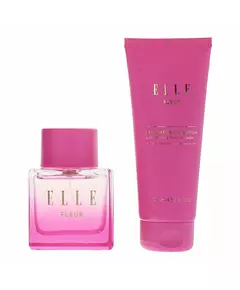 Set Elle: Fleur Body Lotion 100 ml + Fleur Eau De Parfum For Women, 100 ml