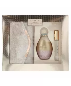 Set Sarah Jessica Parker: Lovely You Eau De Parfum For Women 100 ml + Lovely You Eau De Parfum For Women 10 ml + Lovely You Textile Handbag Badge Holder Rose, 100 ml